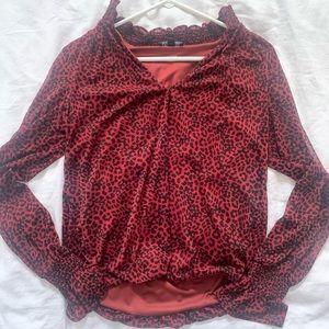 Express Red long sleeve blouse